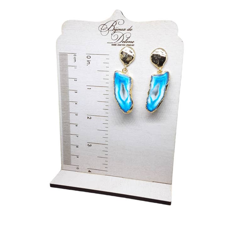 Bijoux de Delone, LLC - Wholesale Dangle earrings - Agate Slice Earrings2