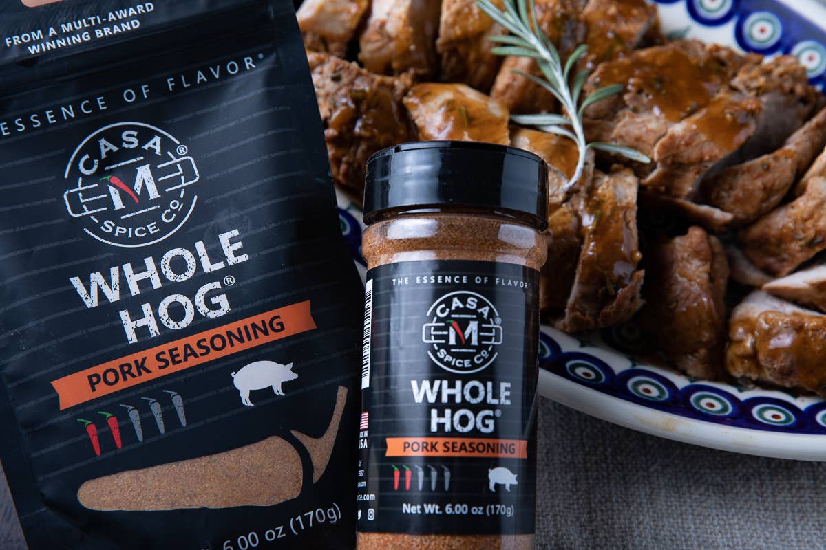 Casa M Spice Co LLC - Wholesale Rub - Whole Hog® Pork Seasoning - Plastic Shaker2