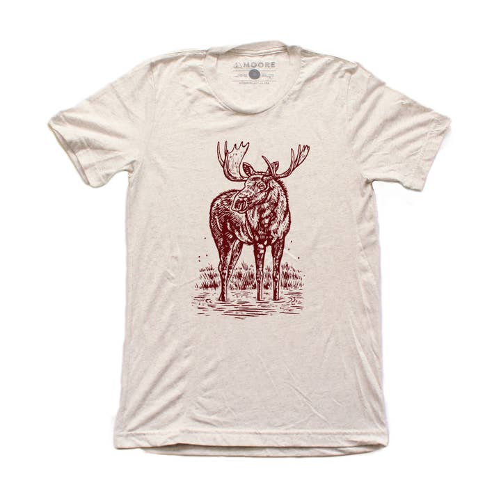 Moose Tee-Oatmeal for wholesale by Moore Collection