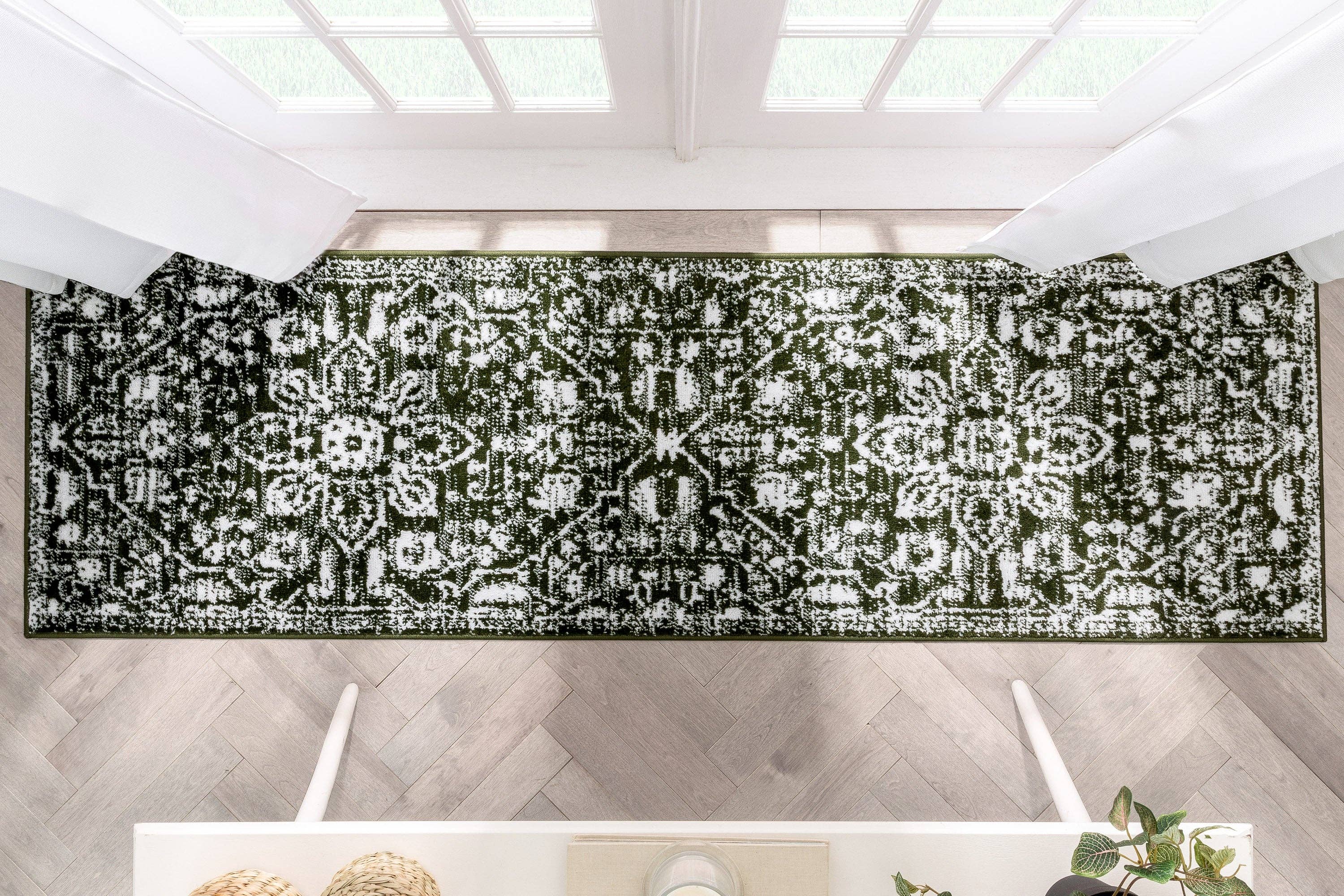 Well Woven - Venta al por mayor Alfombra pequeña - Alfombra suave Disa Vintage Medallion Green de Chill Rugs9