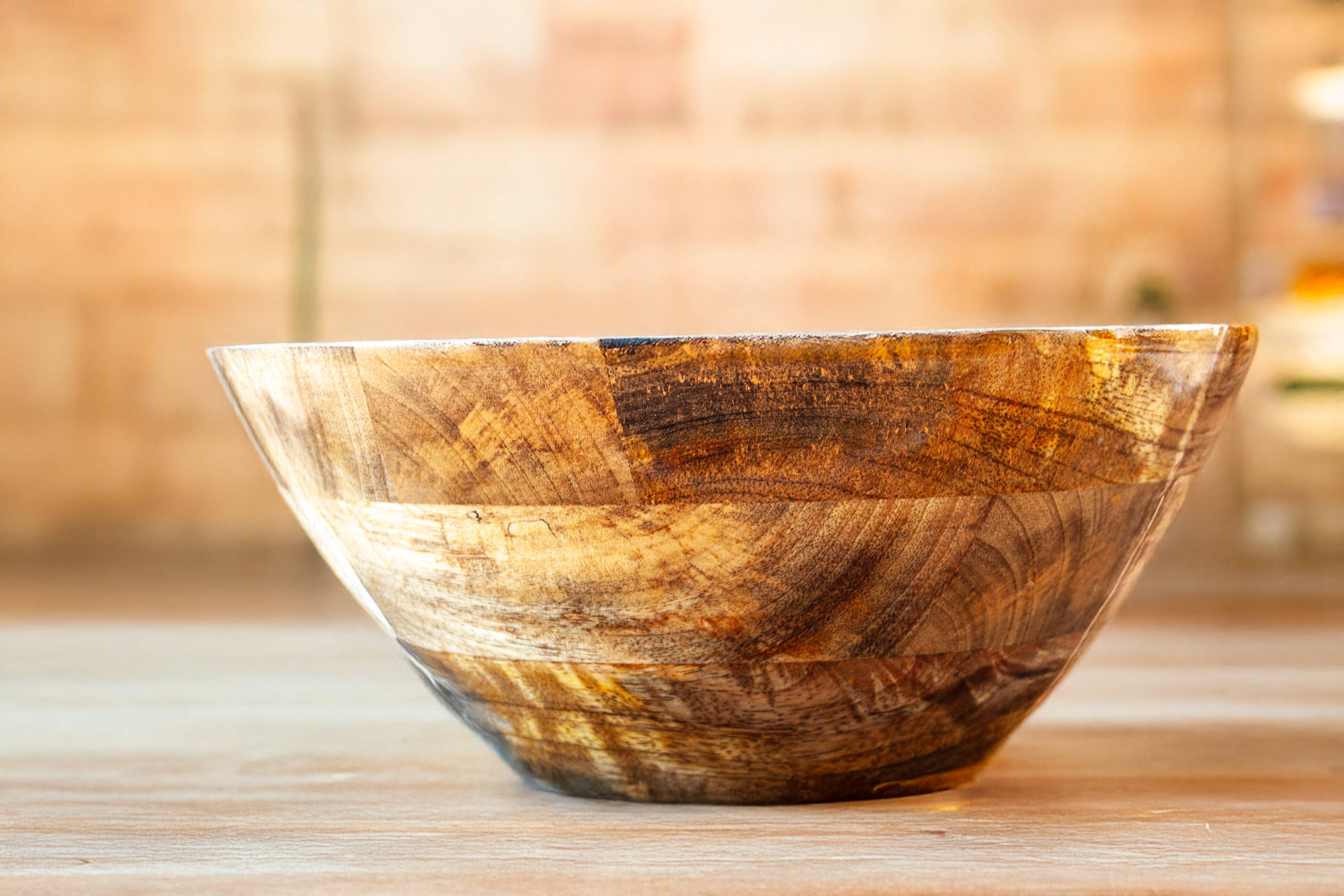 Bohozena – wholesale Serving bowl – Hummingbird Mango Wood Serving Bowl, Wood Salad Bowl6