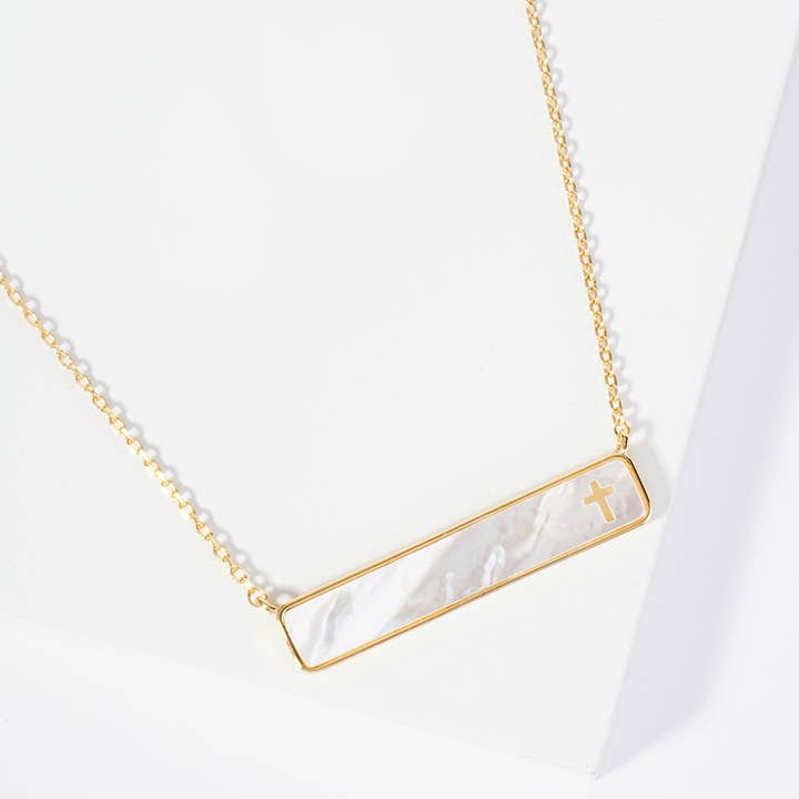 SOPHIA WHOLESALE - Wholesale Pendant/Charm Necklace - Psalm 23 4 mother of pearl bar necklace2