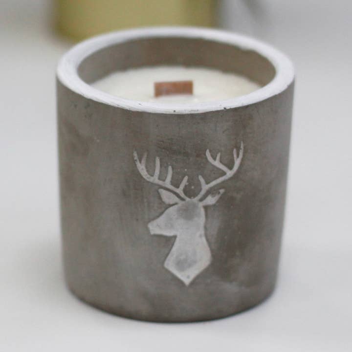 AW Artisan - Wholesale Jar/Filled Candle - Medium pot - Deer head - Whiskey and Woodsmoke2
