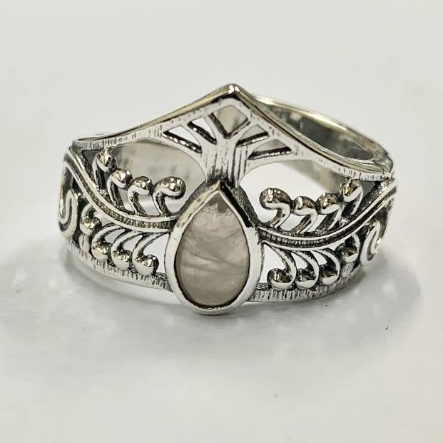 Adjustable Silver-Plated Crystal Ring, Multiple Designs for wholesale by VIE