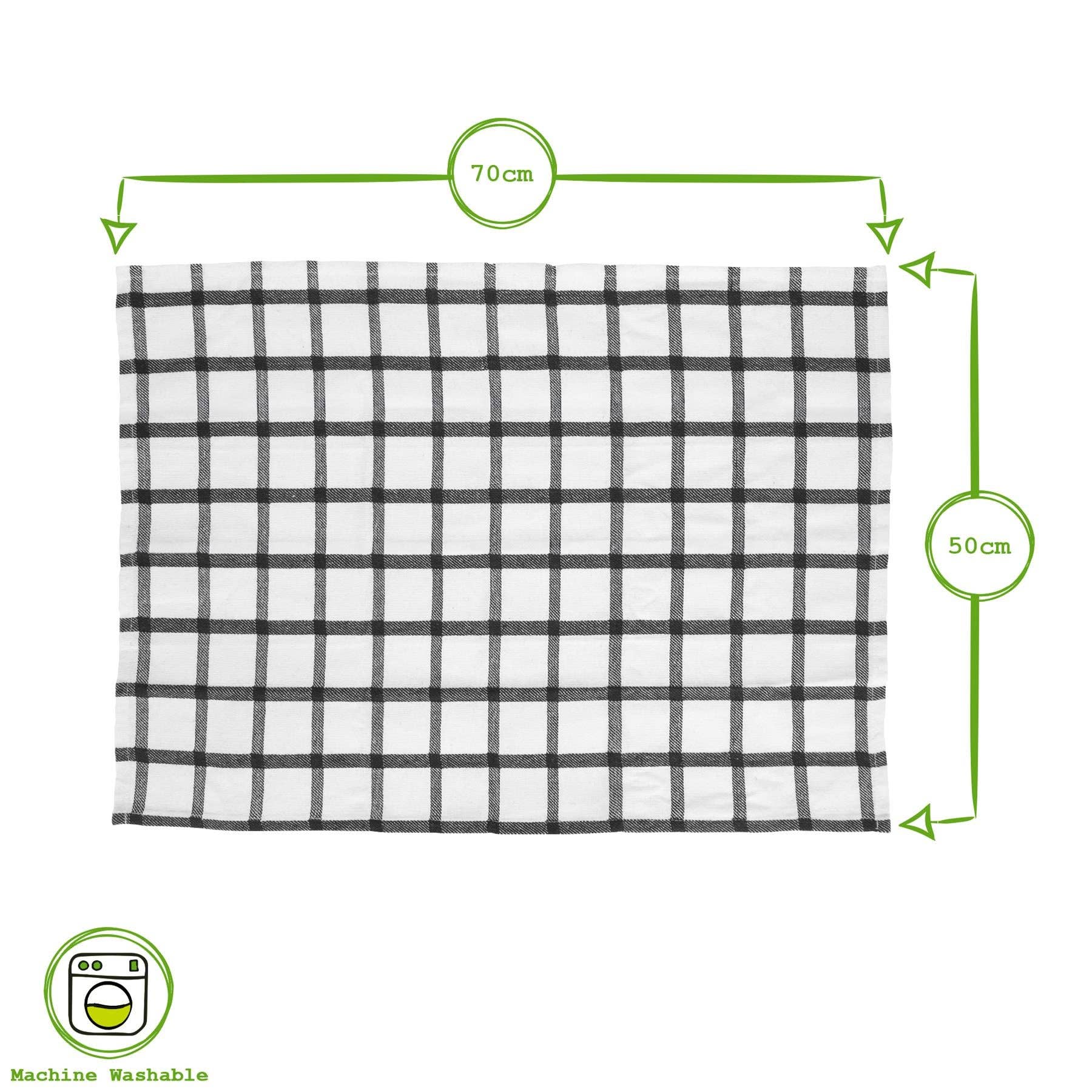 Rinkit Ltd - Wholesale Tea Towel - 5pc Monochrome Cotton Tea Towel Set - 70cm x 50cm4