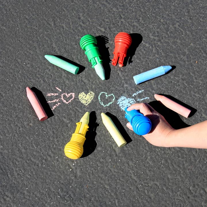 BAZIC Products - Wholesale Chalk - 4 Sidewalk Chalk & 1 Chalk Holder