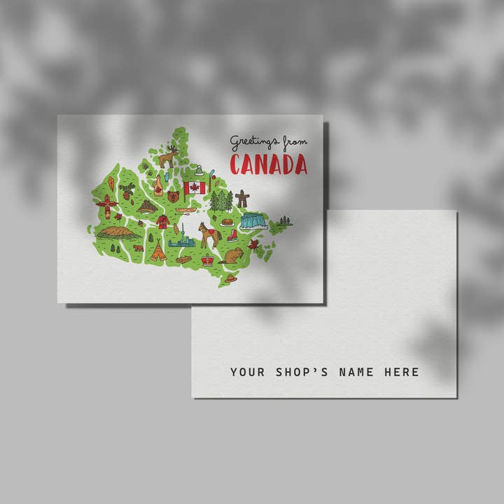 Salutations du Canada-2 | Carte postale en marque blanche pour votre boutique pour la vente par PhiloPerse