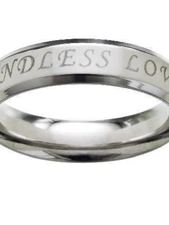 Stainless Steel "Endless Love" Ring - 6mm for wholesale by Just Mens Rings
