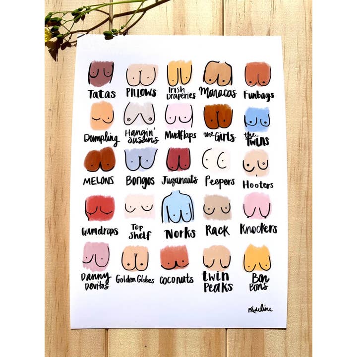 Pockets of Parcels - Wholesale Art Print - Boob Slang Print