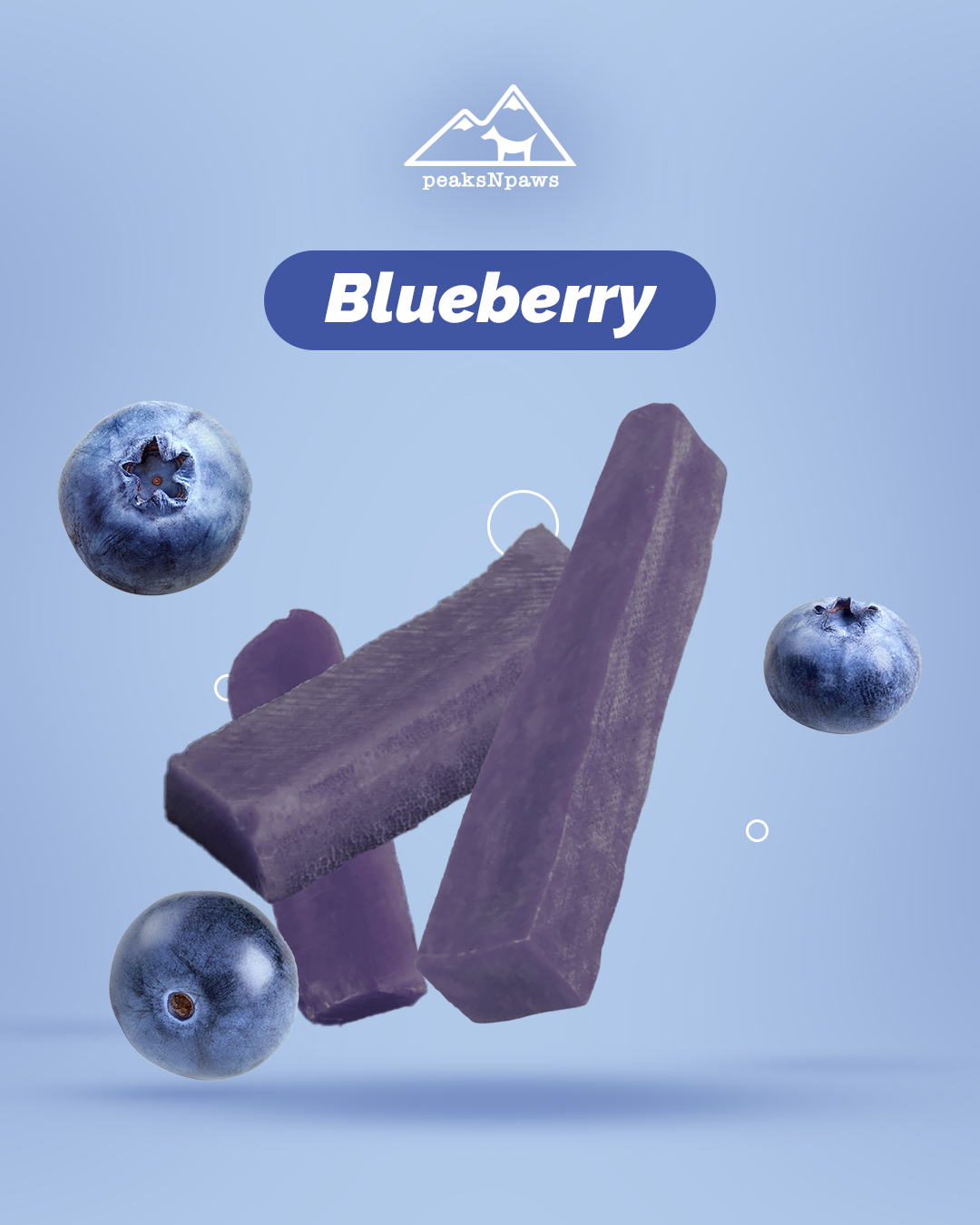 peaksNpaws - Wholesale Pet Treats - Dog - Blueberry Yak Milk Chews - Large Sized5
