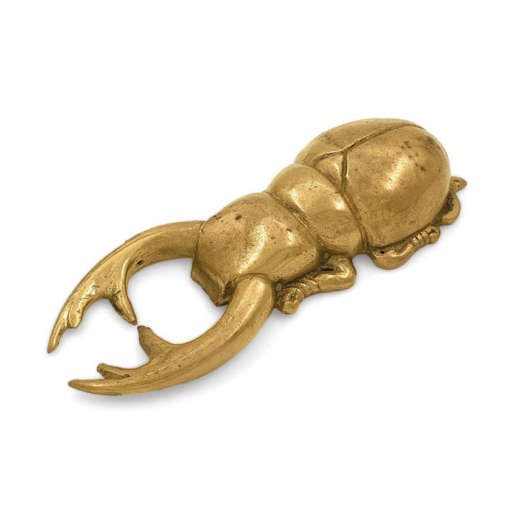 FERN - Wholesale Bottle/Wine Opener - Bottle Opener Atlas Beetle. Gold / Antique - Solid Brass