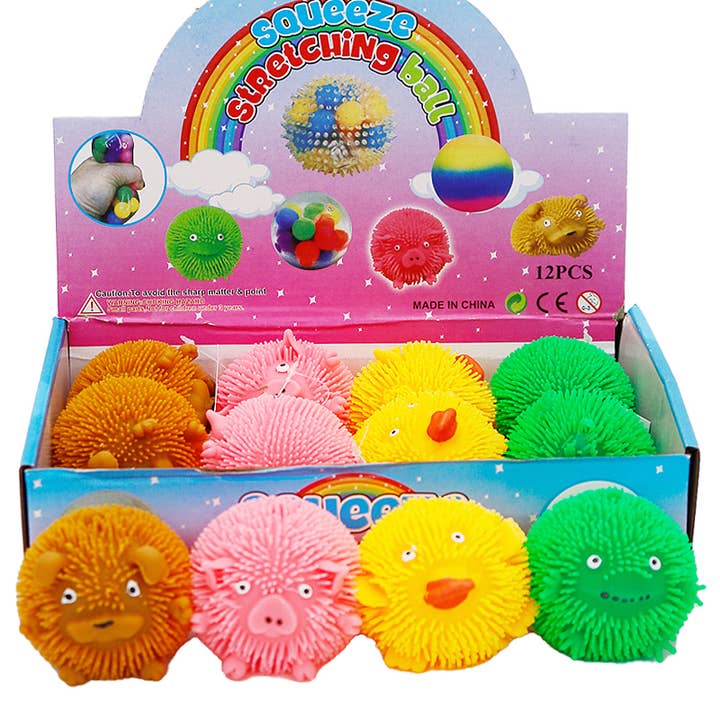 Cap Zone - Wholesale Squishy Toy - Kids & Baby - Spiky Puffer Animal LED Light-Up Squishy Ball
