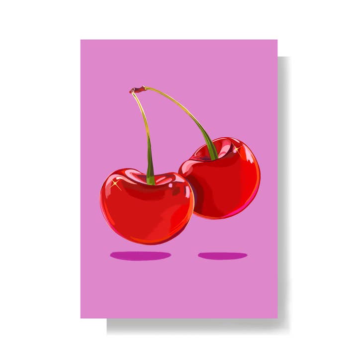 Impression d'art mural illustrée - Amour de cerise pour la vente par Emily Palmer Illustration