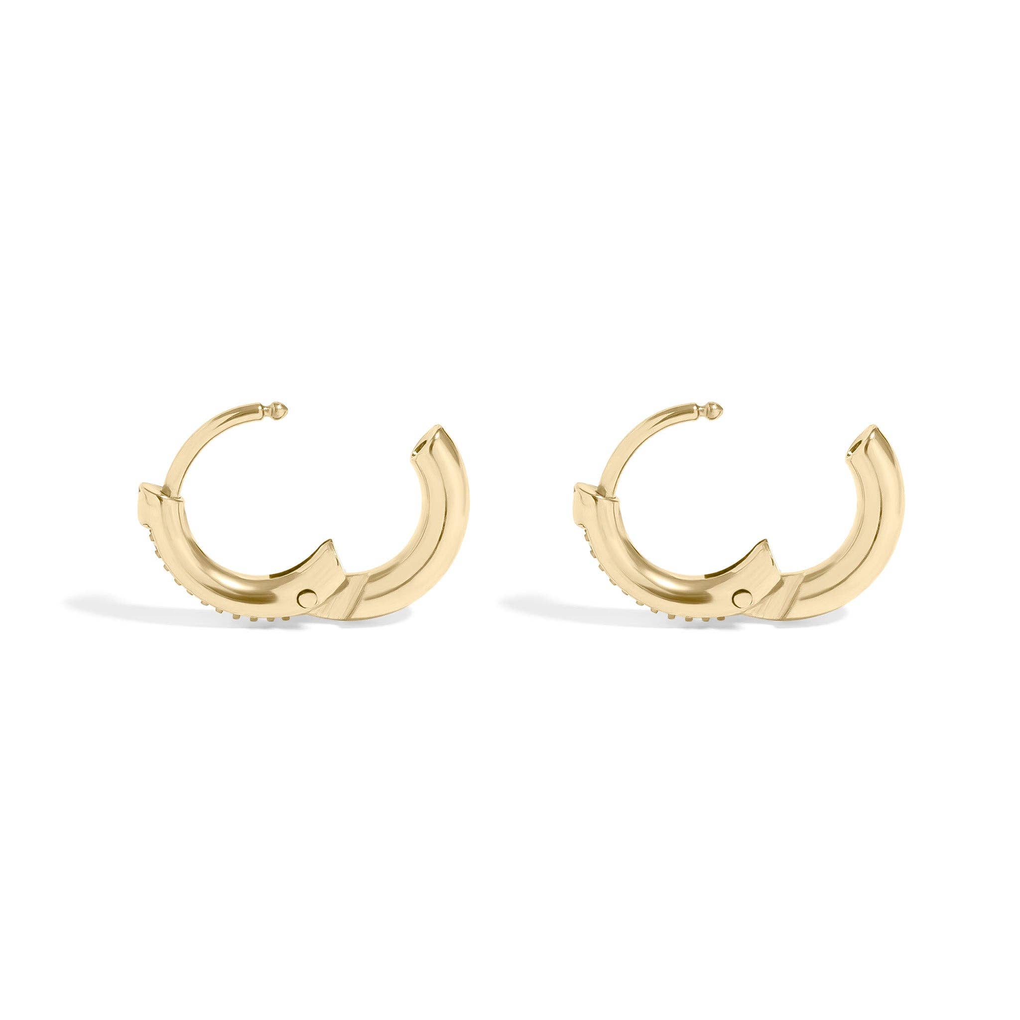 WJW - Wholesale Huggie Earrings - 18K Gold PVD Stainless Steel CZ Mini Huggie Earrings2