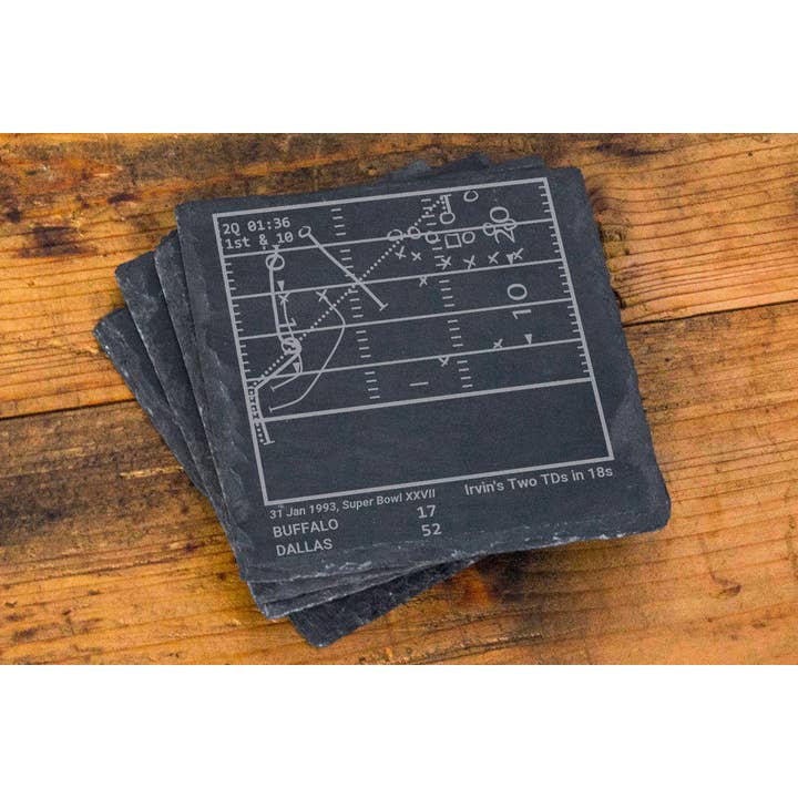 Greatest Cowboys Plays: Slate Coasters (Set of 4) for wholesale by Playbook Products