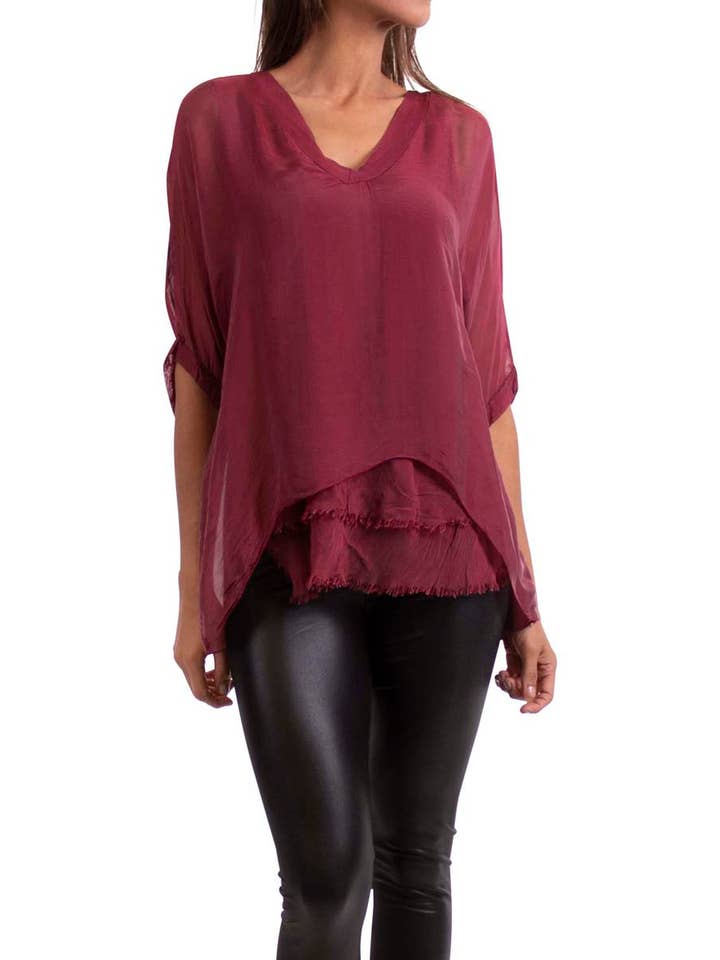 Gigi Moda - Wholesale Kaftan - Women's - Raw Edges V-Neck Kaftan6