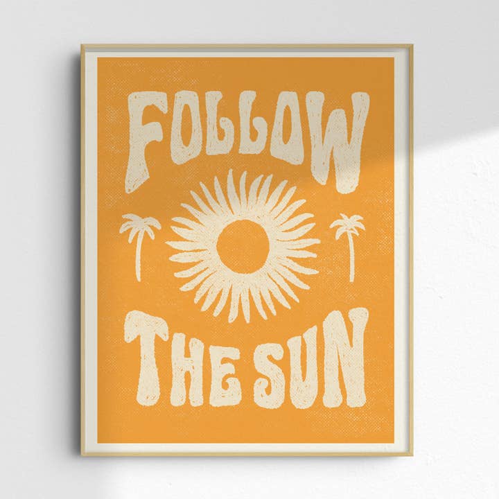 Follow The Sun Wall Art | Summer Art Print | Coastal Art and other Purchase Wholesale 11x14 frames. Free Returns & Net 60 Terms on Faire trending on Faire.