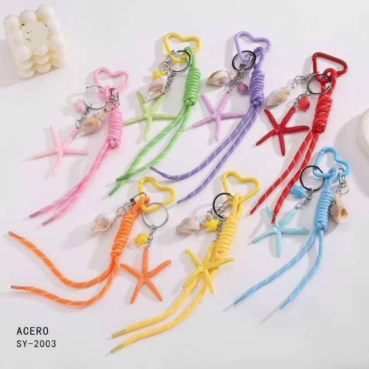 Nola by bijusol - Wholesale Keychain - Women's - Starfish Keychains with Tassels 2003