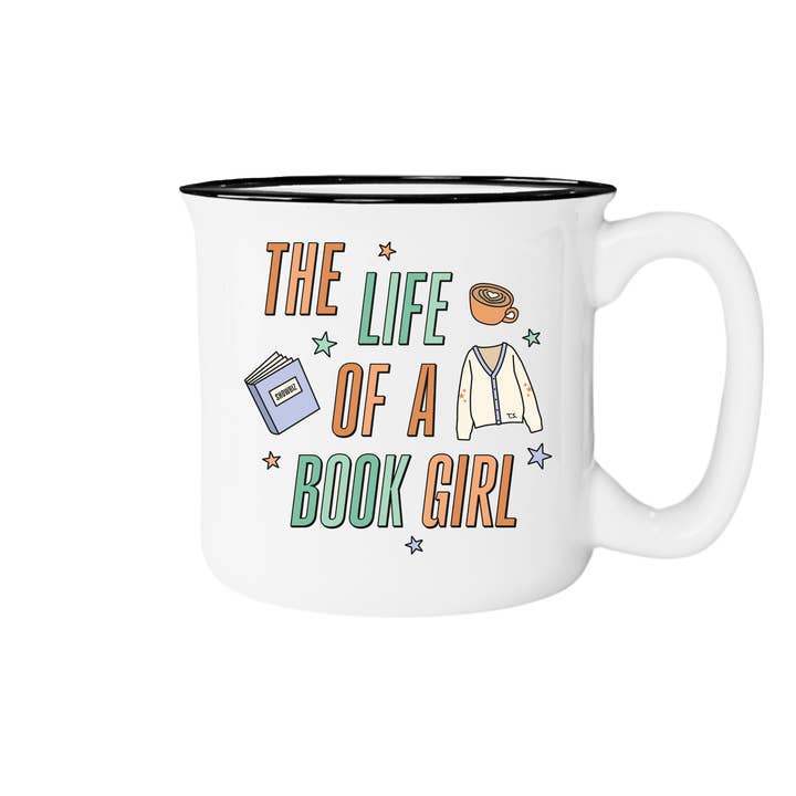 The Life of a Book Girl Campfire Mug for wholesale by Nearly June Design Co