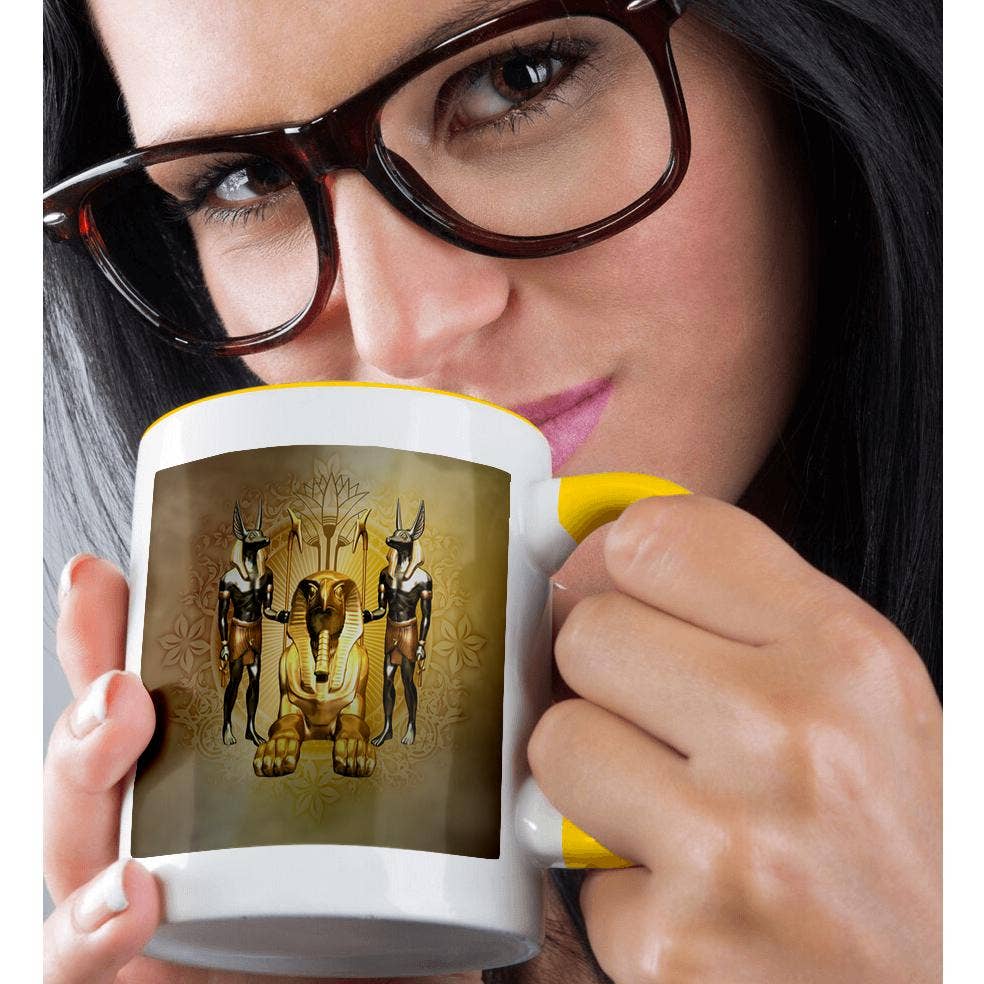 3dRose - Wholesale Coffee Mug - 3dRose, Anubis the Egyptian god on golden background, Mug1