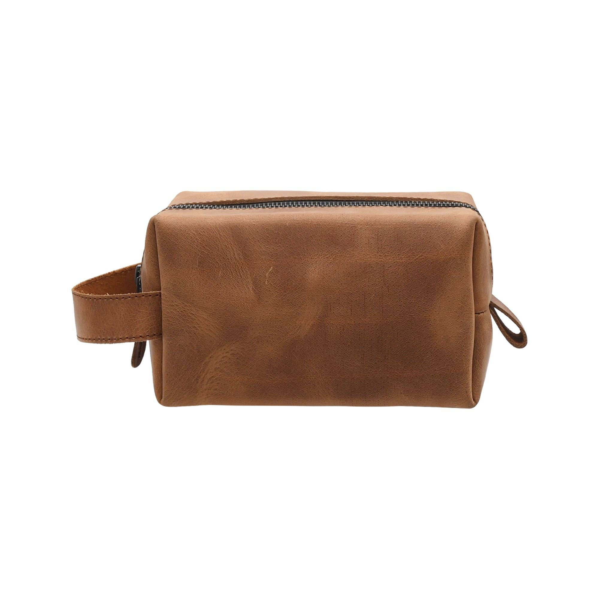 USA Leather Shop - Vente Trousse de toilette – unisexe - Trousse de toilette en toile cirée Campagne Sac de voyage en cuir1