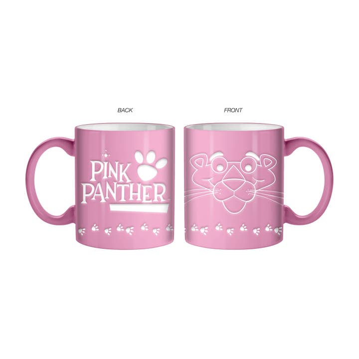 Silver Buffalo - Wholesale Coffee Mug - Pink Panther Vintage Logo Face Wax Resist 20oz Ceramic Mug