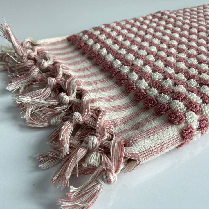 YURTLUS – Großhandel Händehandtücher – Organic Bubble Series — Handtuch 18x 37, weiches, dickes Handtuch, Küchentuch — Rose3