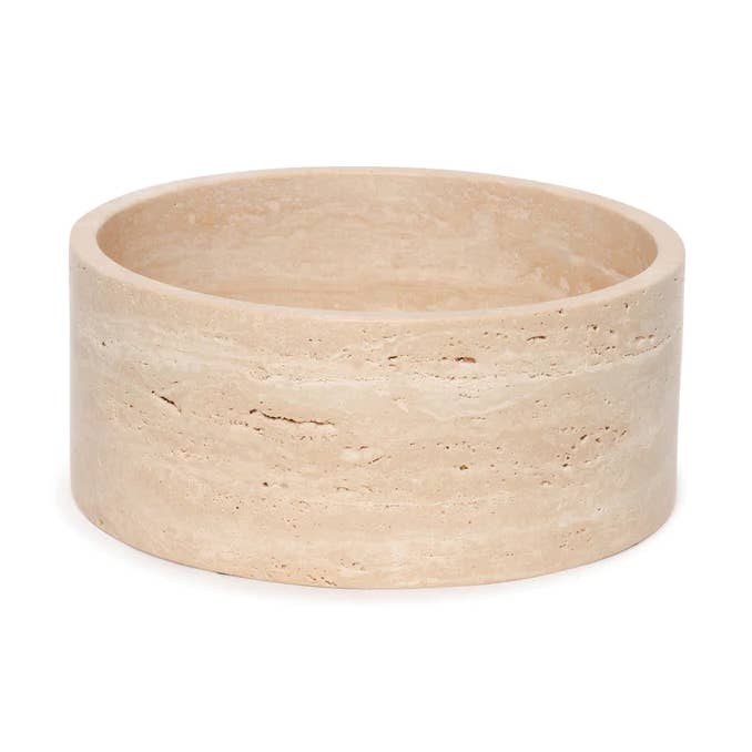 Bol à fruits rond en travertin Ø24cm pour la vente par MOOISA