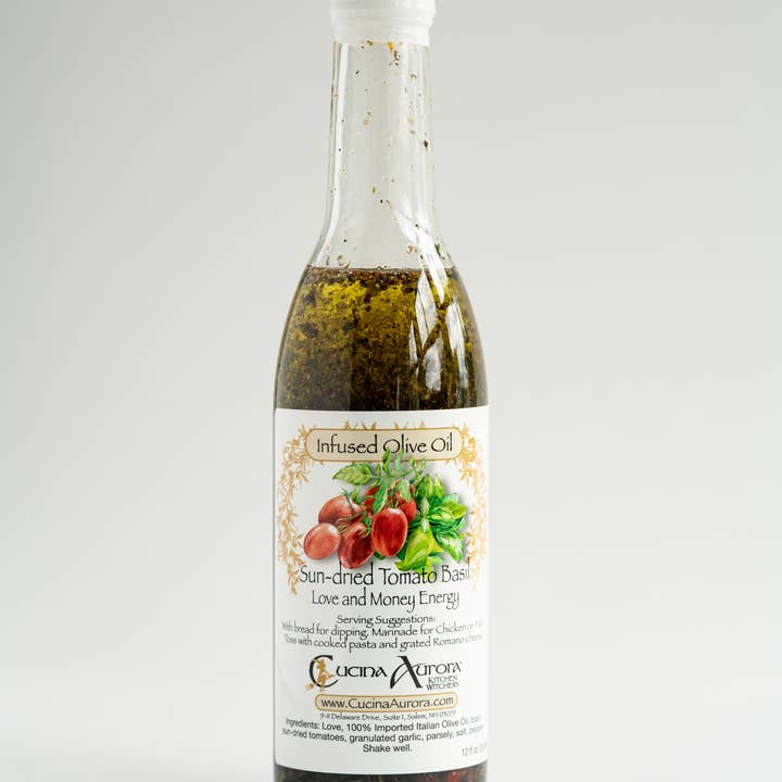Cucina Aurora Kitchen Witchery - Wholesale Olive Oil - Sundried Tomato & Basil Infused Olive Oil0