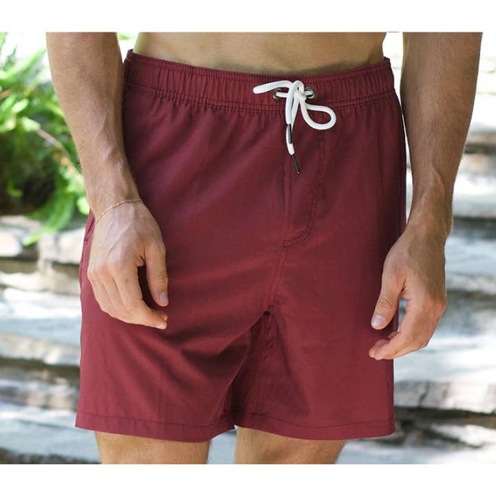 Islandhaze – wholesale Badshorts - Herr – 6 ”tums badbyxor för män Stretch Solid Volley Shorts-Lavana