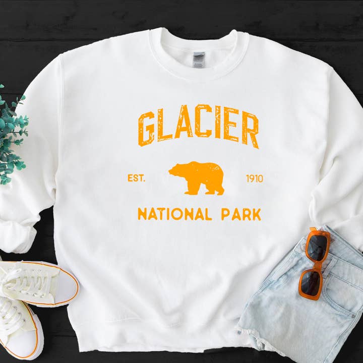 Vivtrek - Wholesale Graphic Sweatshirt - Unisex - US Glacier National Park Montana Bear Camping Sweatshirt