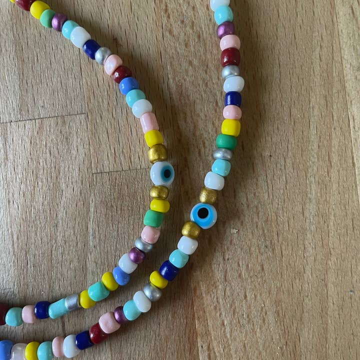 Boutique Bohème - Wholesale Sunglasses/Eyeglasses Strap - Women's - Nazar Boncuk Sunglasses Cord Chain, Colored Beads and Turkish Eye