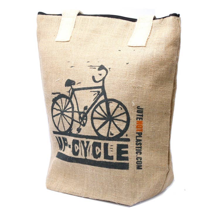 Eco Jute Bag - Up Cycle - (4 assorted designs) for wholesale by Ancient Wisdom