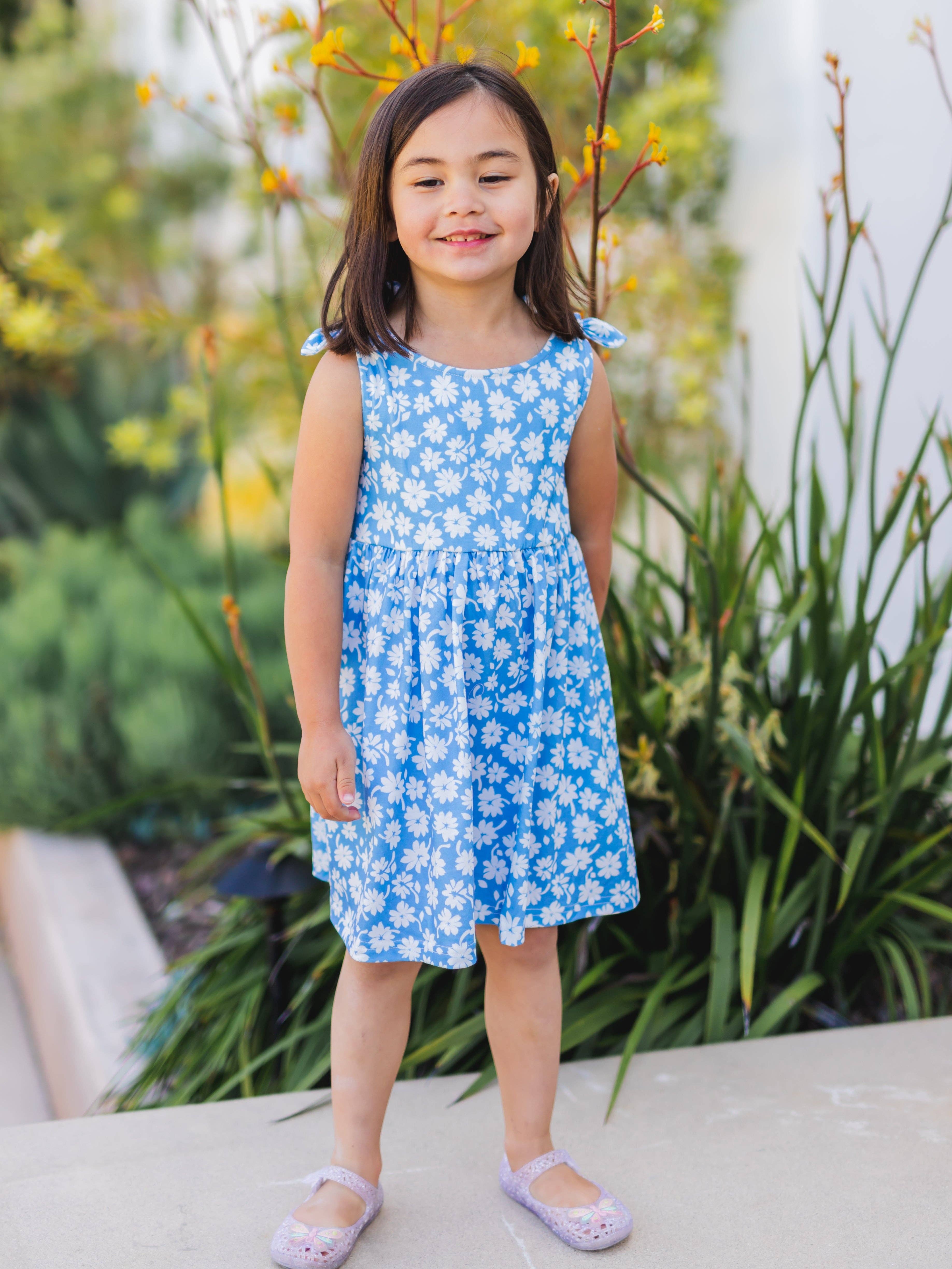 Tickled Teal - Wholesale Dress - Kids - Knotted Shoulder Tank Little Girls Dress25
