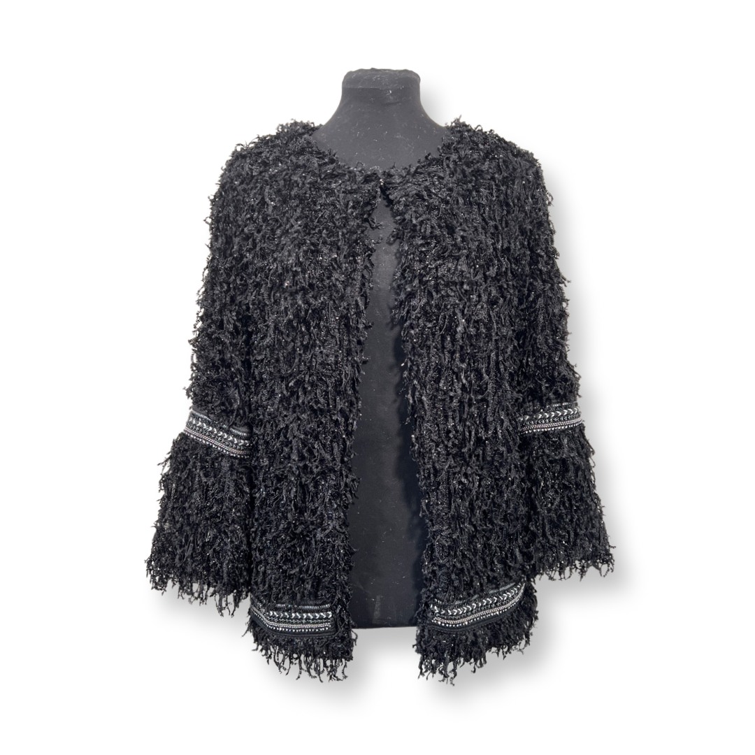 Black Shaggy Fur Jacket for wholesale on Faire0