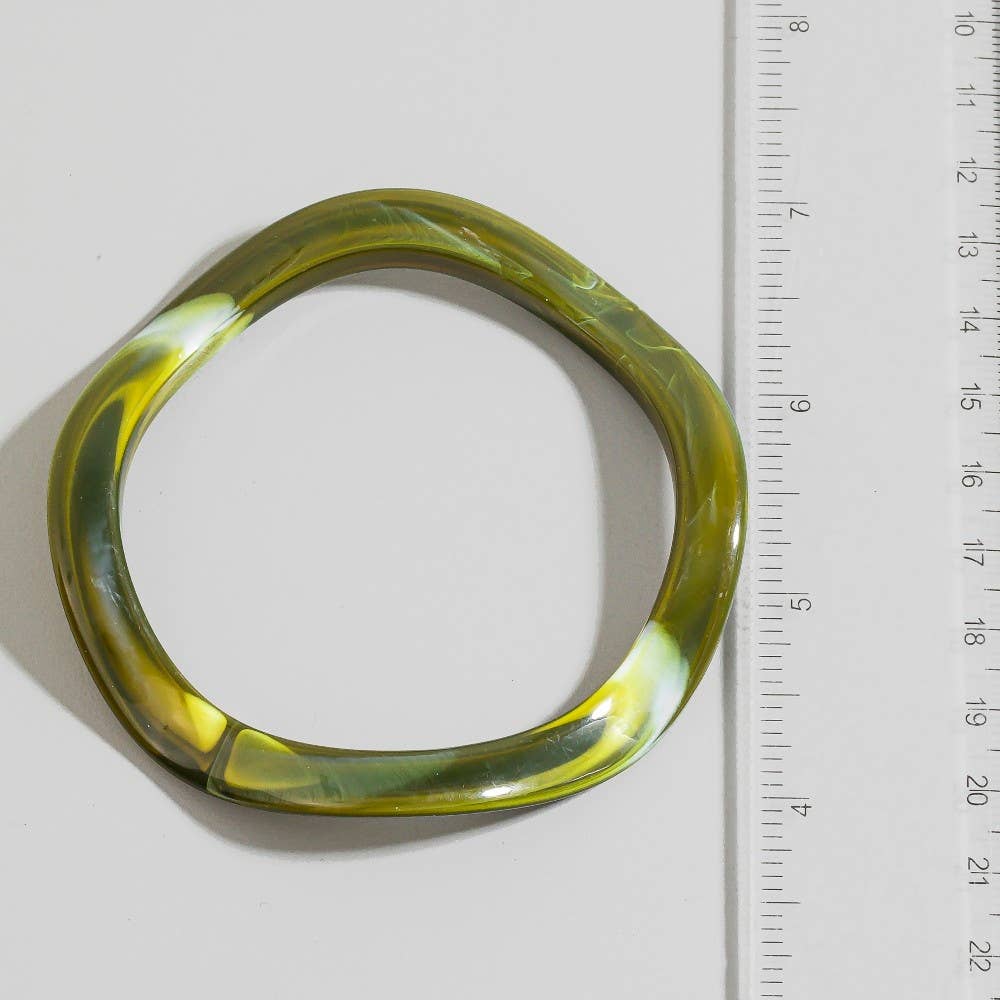 The Looks by Fame Accessories - Wholesale Bangle Bracelet - Wavy Resin Tube Bangle Bracelet2