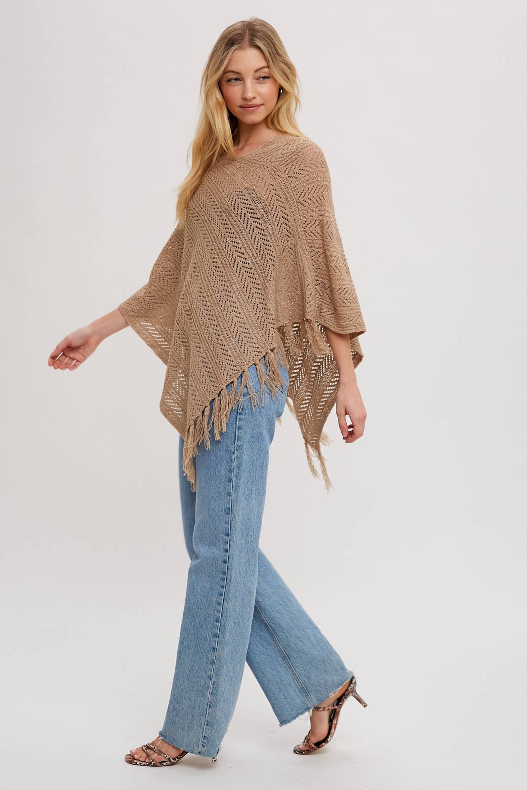 Bluivy – wholesale Poncho – Women's – OPEN-KNIT FRINGE PONCHO19