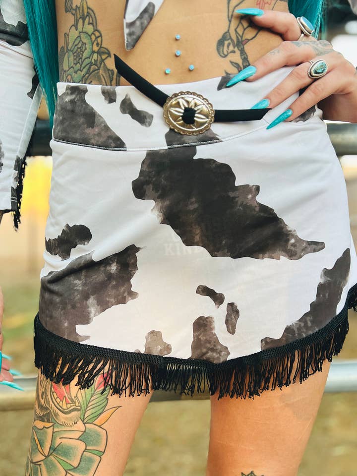 Saia com franjas Dottie Concho Look Mais Cores por atacado de Switchblade Stiletto