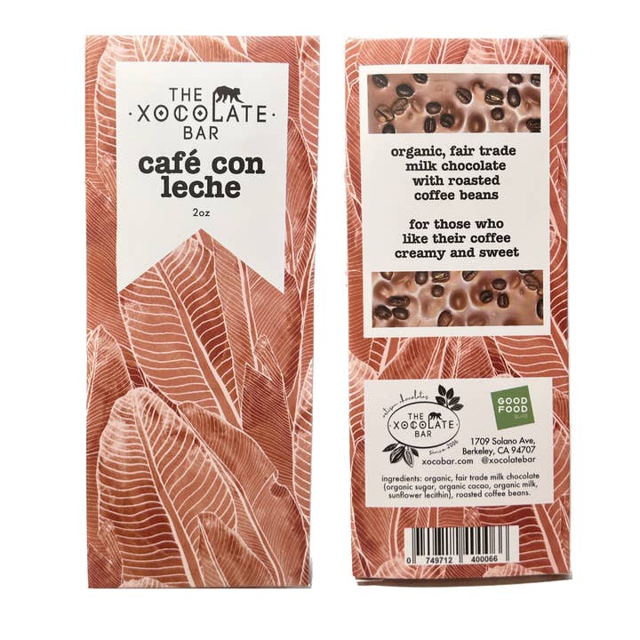 The Xocolate Bar - Wholesale Chocolate Bar - Cafe con Leche Bar - Organic Fair Trade Milk Chocolate