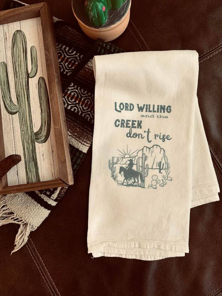 Torchon de cuisine Lord Willing Flour Sack pour la vente par Buck Wild Hacienda