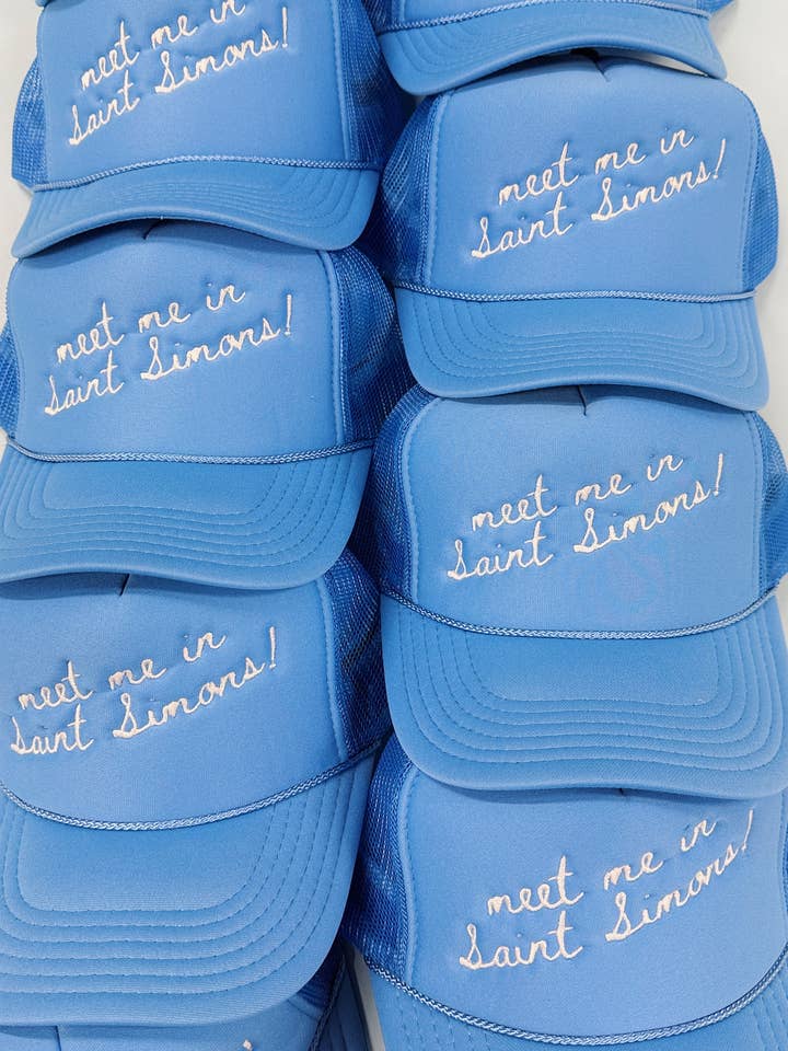 Meet Me in ...! Custom Trucker Hat for wholesale by La Fête Goods