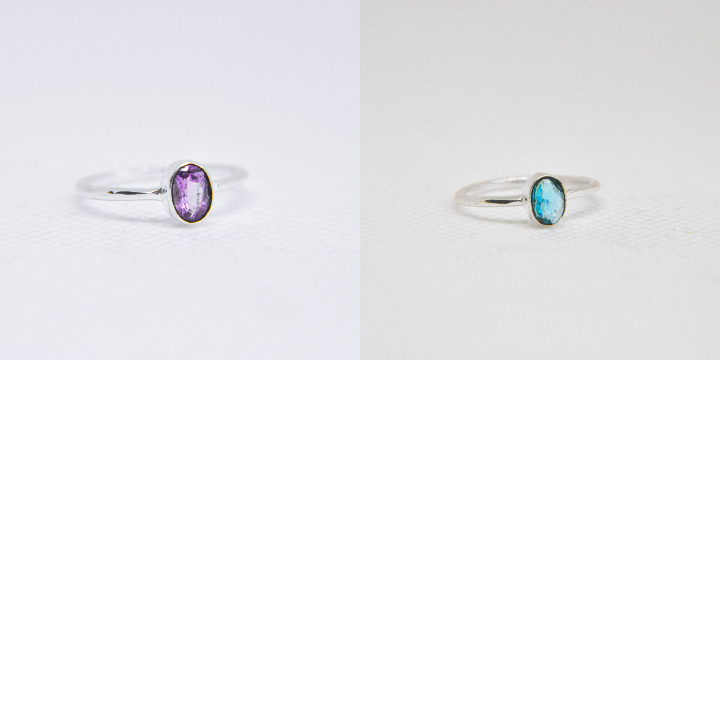 Zumki - Wholesale Single Stone/Solitaire Ring - Simple and Minimal Natural Gemstone Silver and Brass Ring11