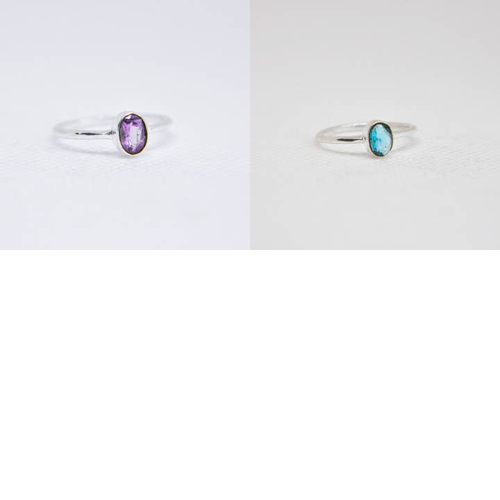 Zumki - Wholesale Single Stone/Solitaire Ring - Simple and Minimal Natural Gemstone Silver and Brass Ring11