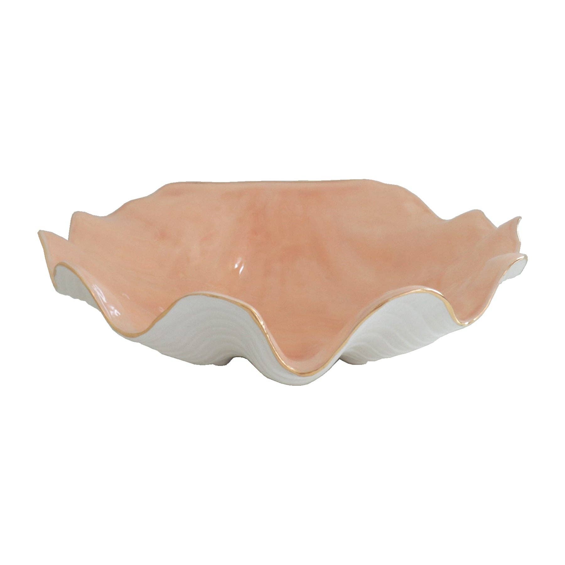 Lo Home | Ruby Clay - Wholesale Decorative Plate/Dish/Bowl - Clam Shell Bowl with 22K Gold Accent7