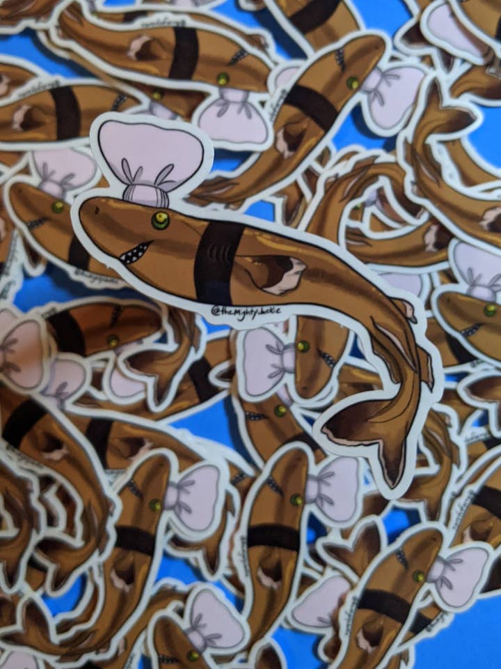 Cookie Cutter Shark Sticker for wholesale by The Mighty Jackie