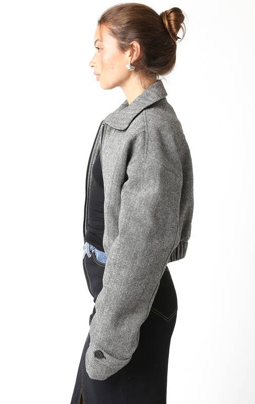 Black Herringbone Lucy Jacket for wholesale on Faire3