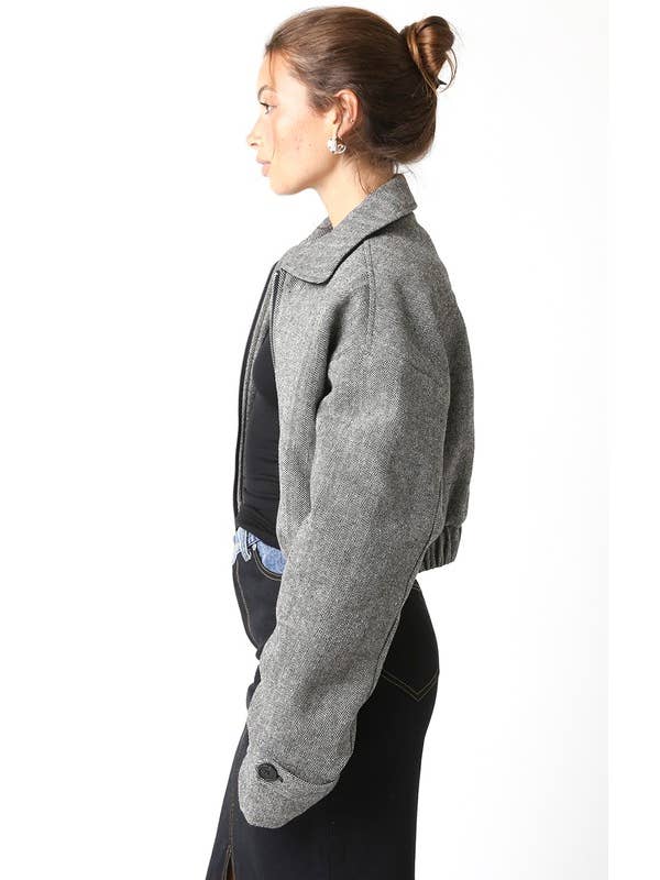 Black Herringbone Lucy Jacket for wholesale on Faire3