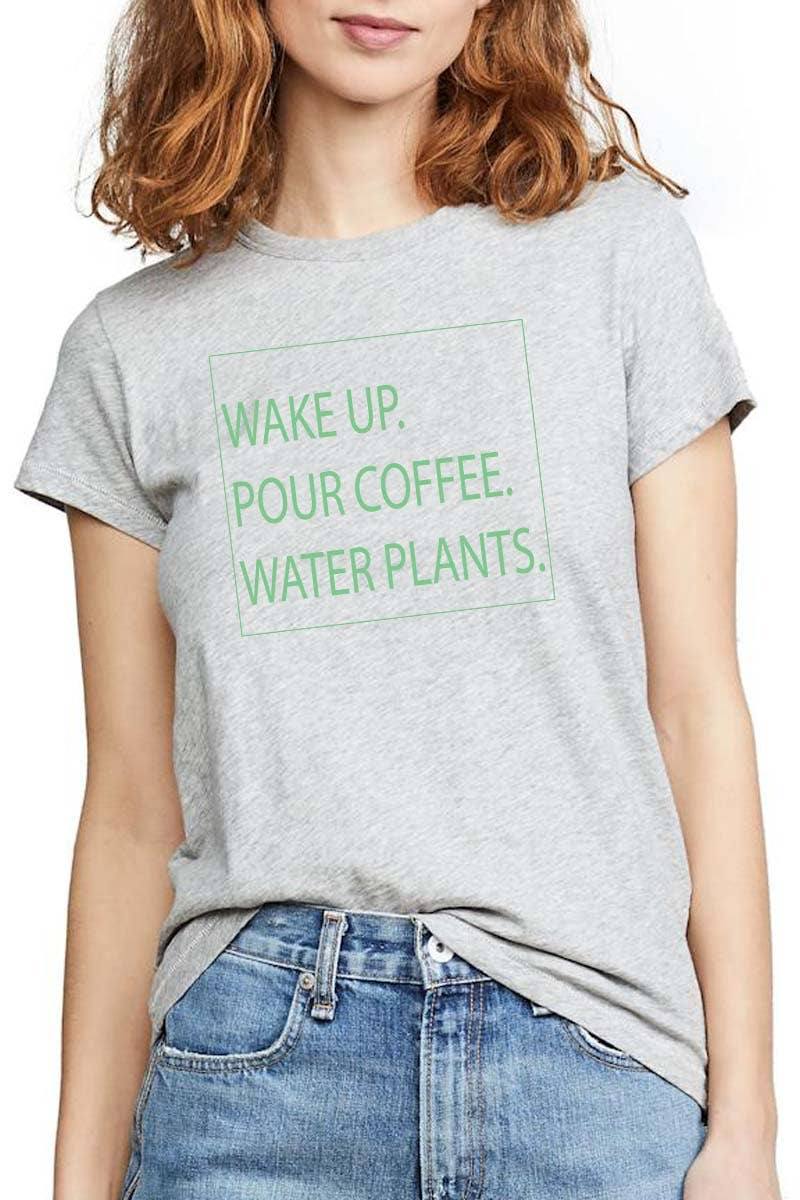 HARANG – Großhandel T-Shirt mit Siebdruck – Damen – M7363 WECAKE UP FÜR KAFFEE, WASSERPFLANZEN2