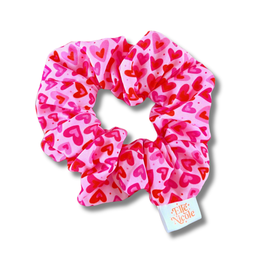 Elle Nicole – Engroshandel Scrunchie – Kvinder – Hårelastik - Lyserøde Hjerter0