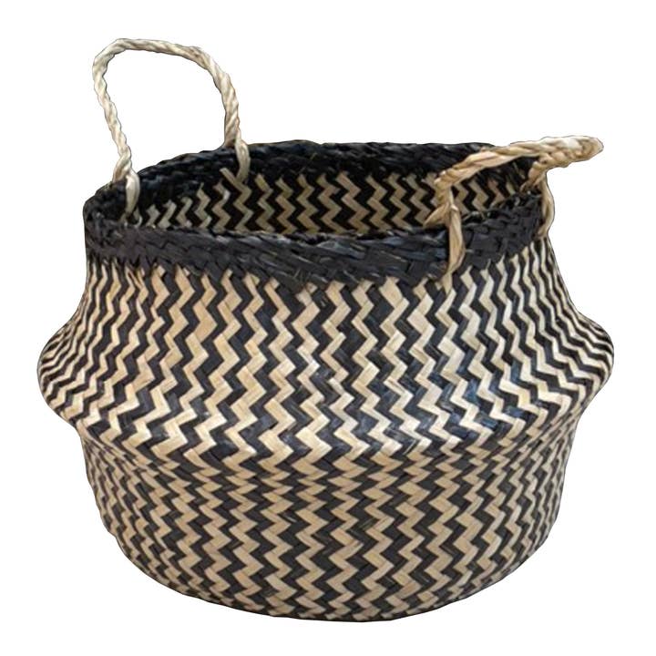 HAMI & CO - Wholesale Basket - HMS04 Multi-function Folding Seagrass Basket black and beige